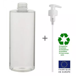 [I891] Transparente PET-Cremepumpflasche 500 ml